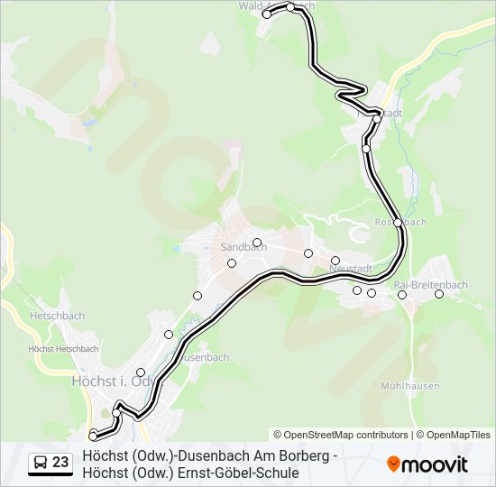 23 Bus Line Map