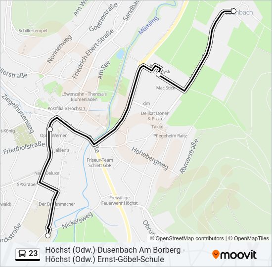 23 Bus Line Map