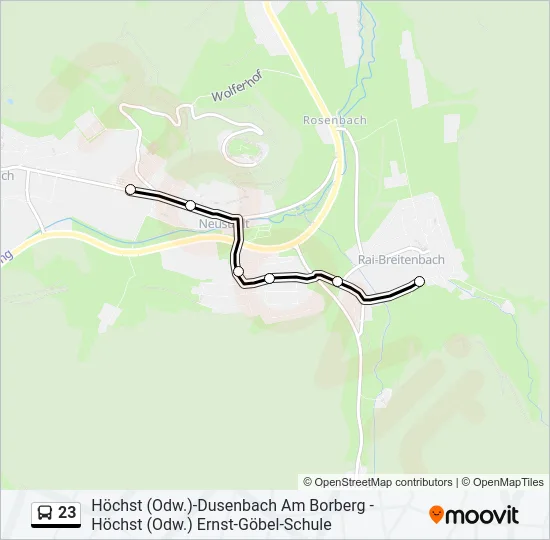 23 Bus Line Map