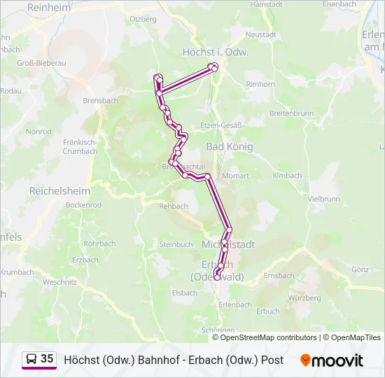 35 Bus Line Map