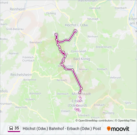 35 Bus Line Map