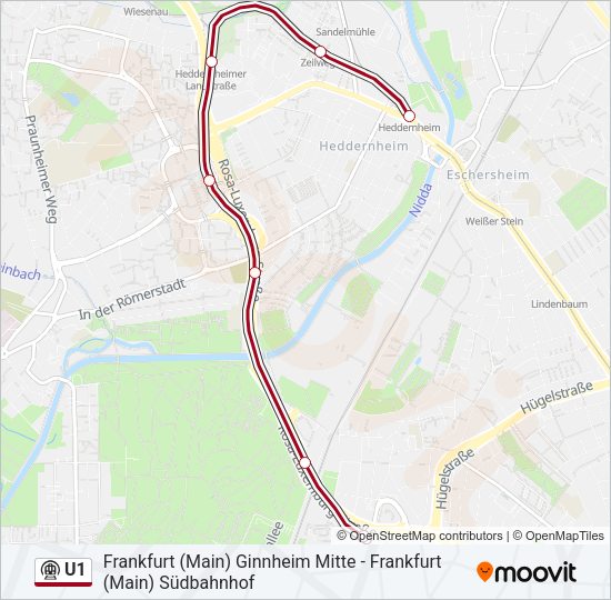 U-Bahnlinie U1 Karte