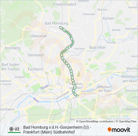 U2 Subway Line Map