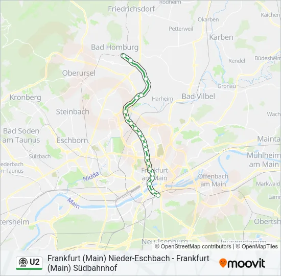 U2 Subway Line Map
