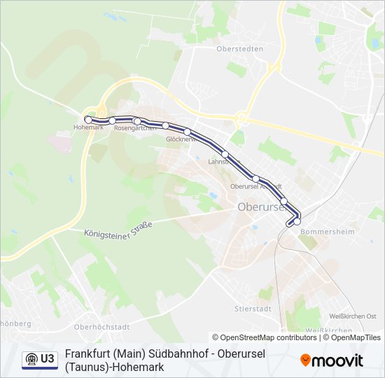 U3 Subway Line Map