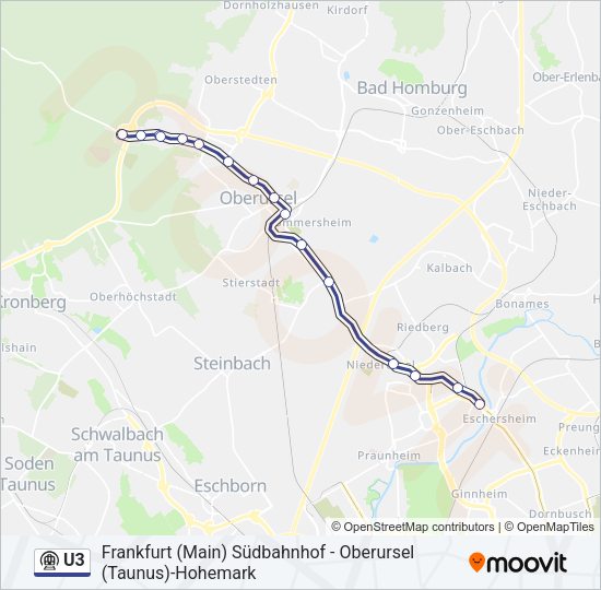 U3 Subway Line Map