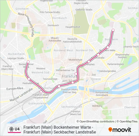 U4 Subway Line Map