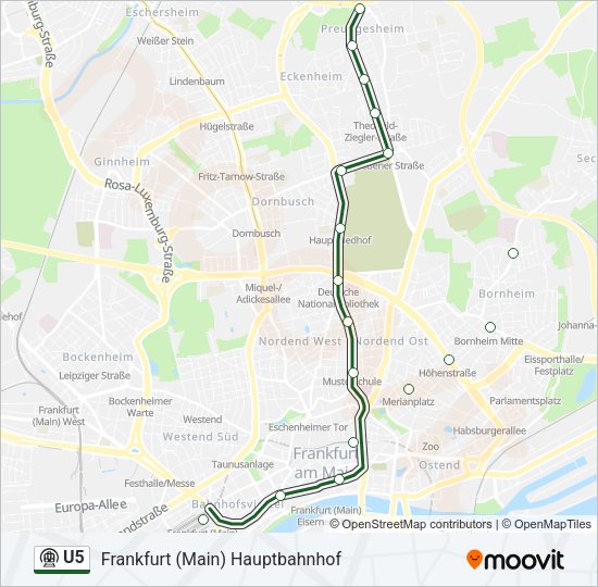U5 Subway Line Map