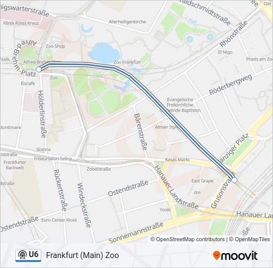 U6 Subway Line Map