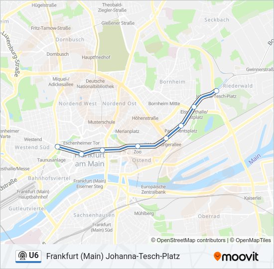 U6 Subway Line Map