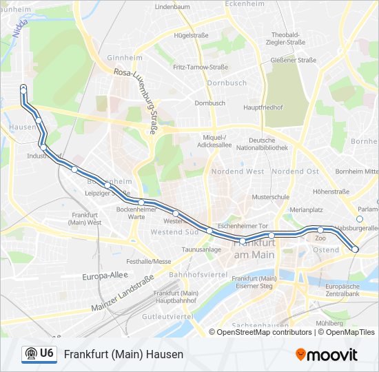 U6 Subway Line Map