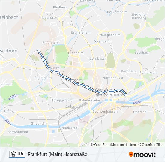 U6 Subway Line Map
