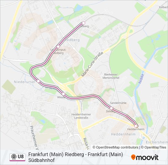 U-Bahnlinie U8 Karte