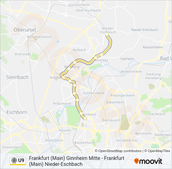 U9 Subway Line Map