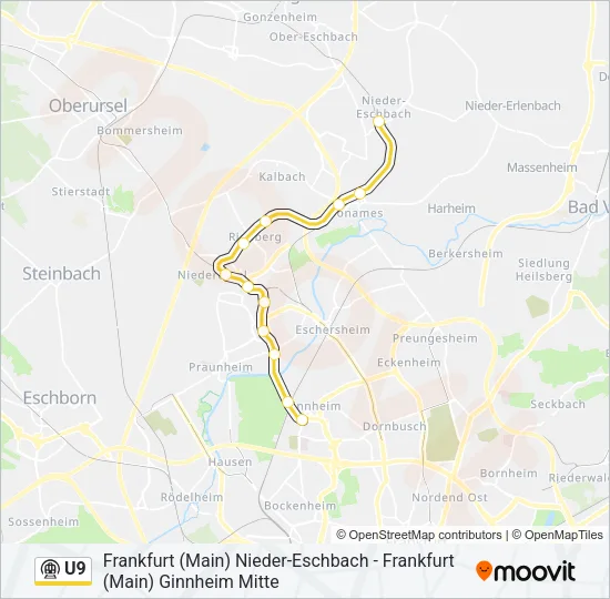 U9 Subway Line Map