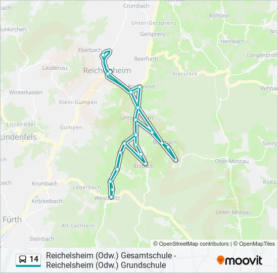 14 Bus Line Map