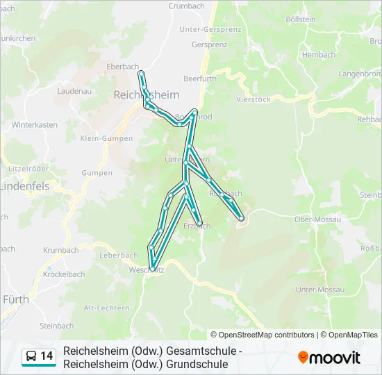 14 Bus Line Map