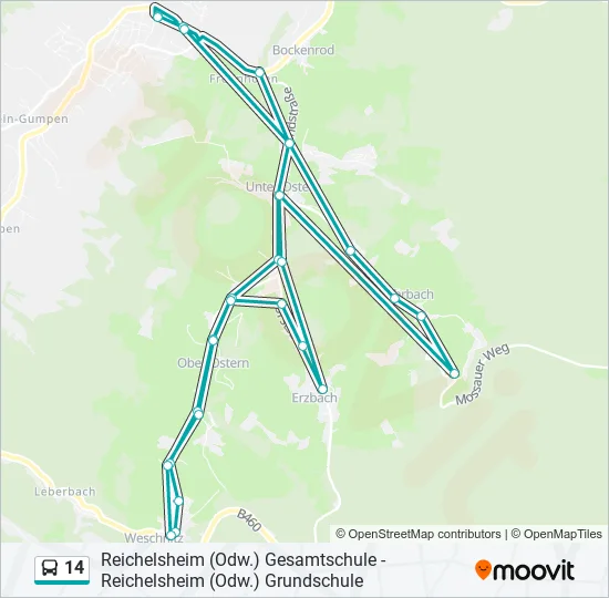 14 Bus Line Map