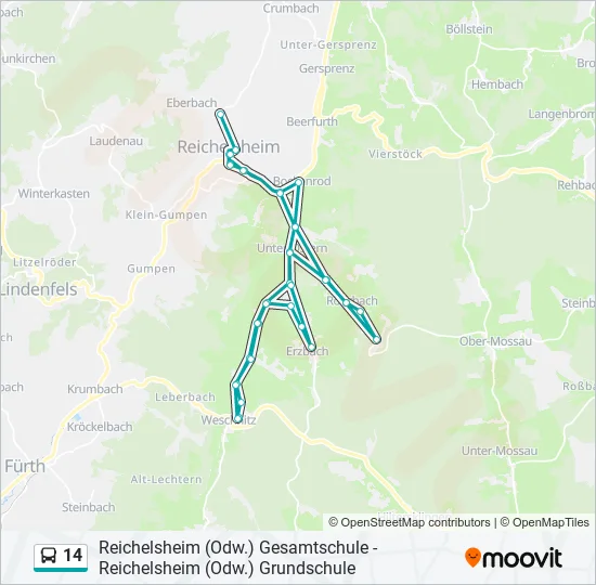 14 Bus Line Map