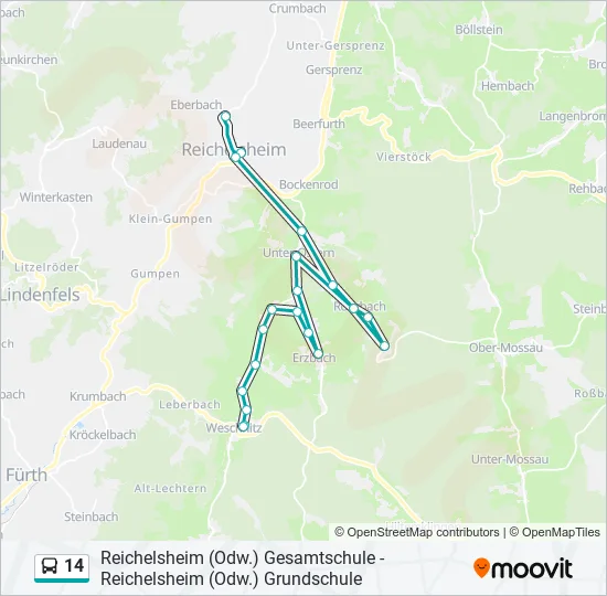 14 Bus Line Map