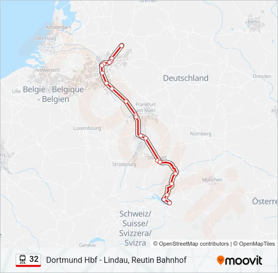 32 Train Line Map