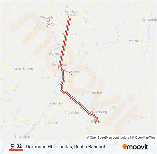 32 Train Line Map