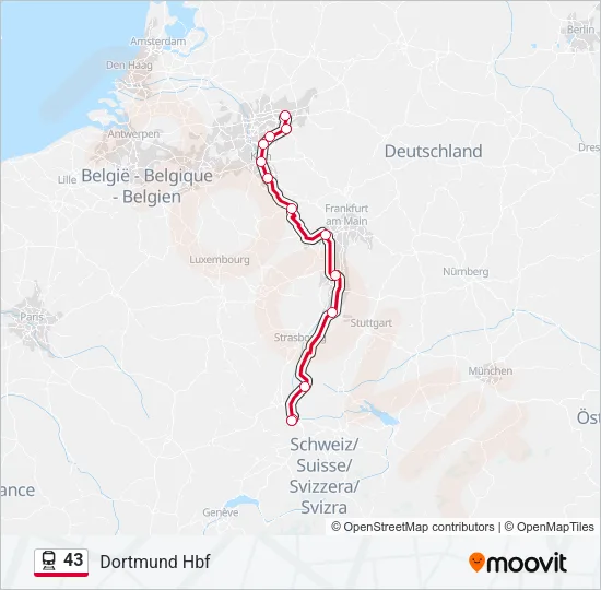 43 Train Line Map