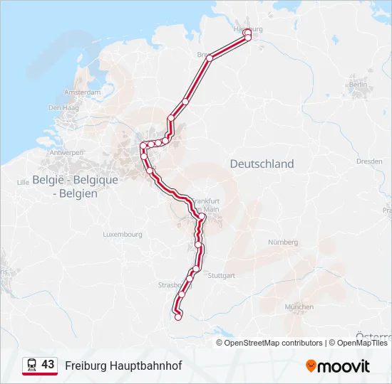 43 Train Line Map