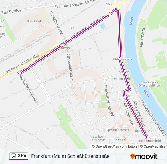SEV Bus Line Map