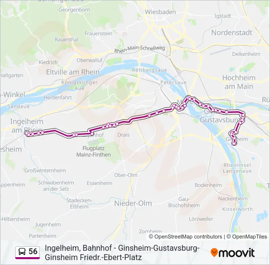 56 Bus Line Map