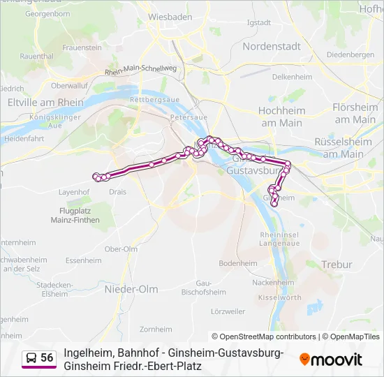 56 Bus Line Map