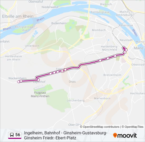 56 Bus Line Map