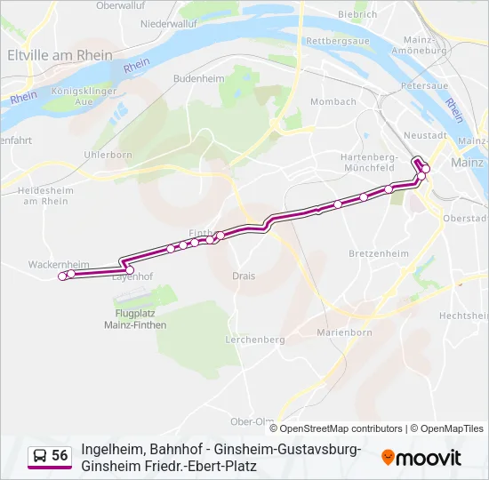 56 Bus Line Map