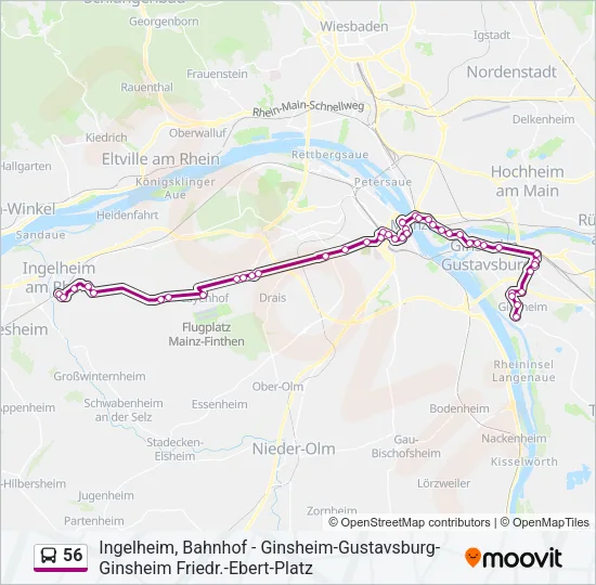 56 Bus Line Map