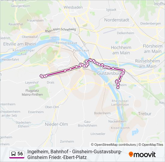 56 Bus Line Map