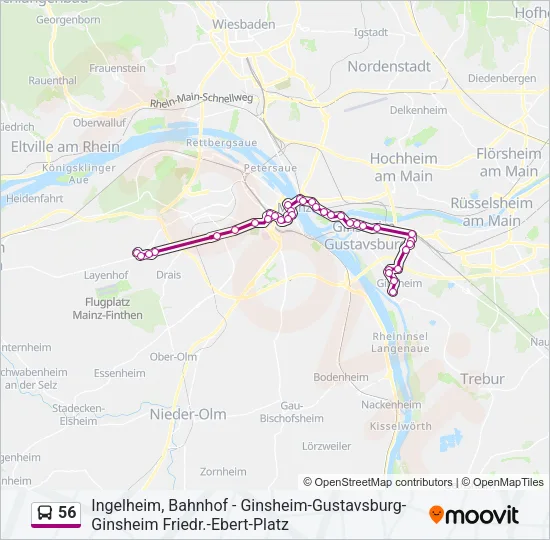 56 Bus Line Map