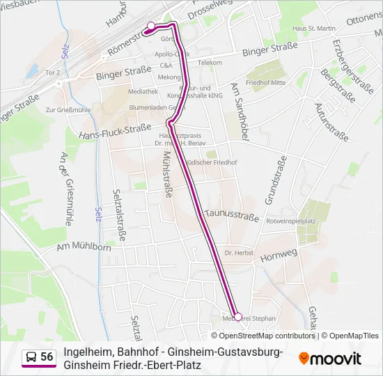 56 Bus Line Map