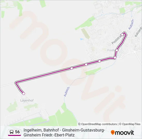 Buslinie 56 Karte