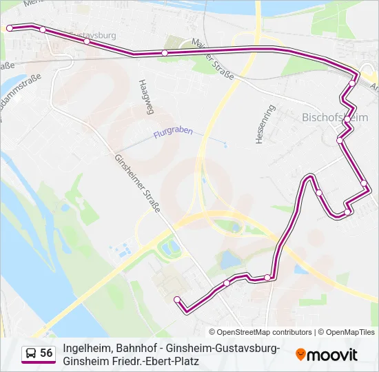 Buslinie 56 Karte