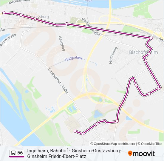 56 Bus Line Map