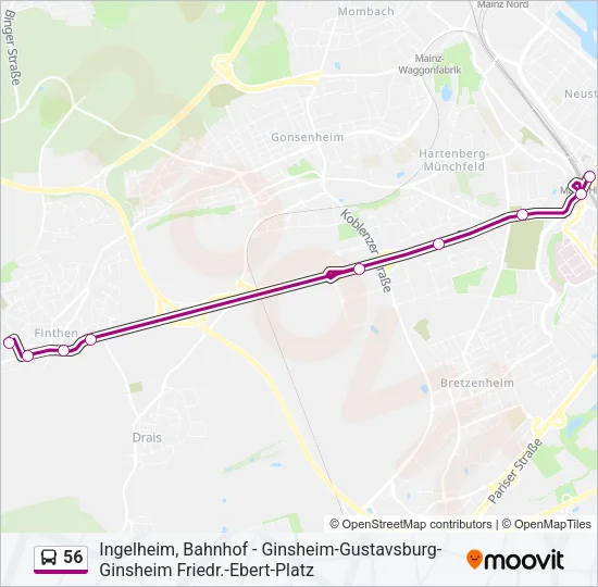56 Bus Line Map