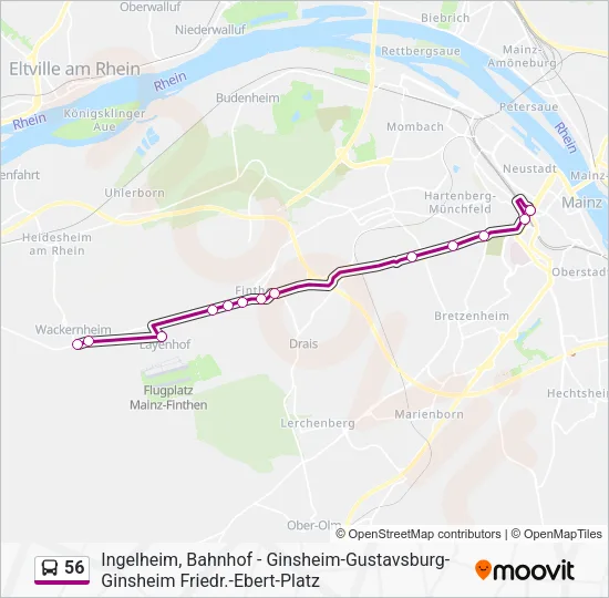 56 Bus Line Map