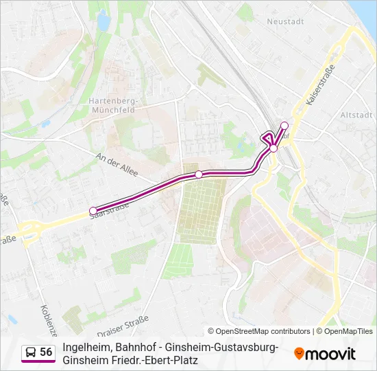 56 Bus Line Map