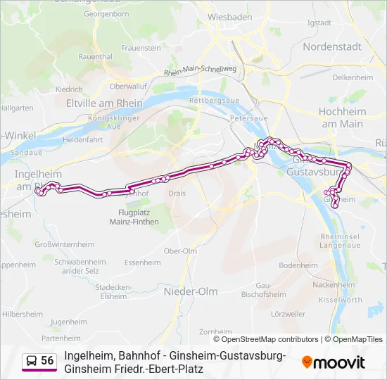 56 Bus Line Map