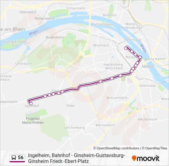 56 Bus Line Map