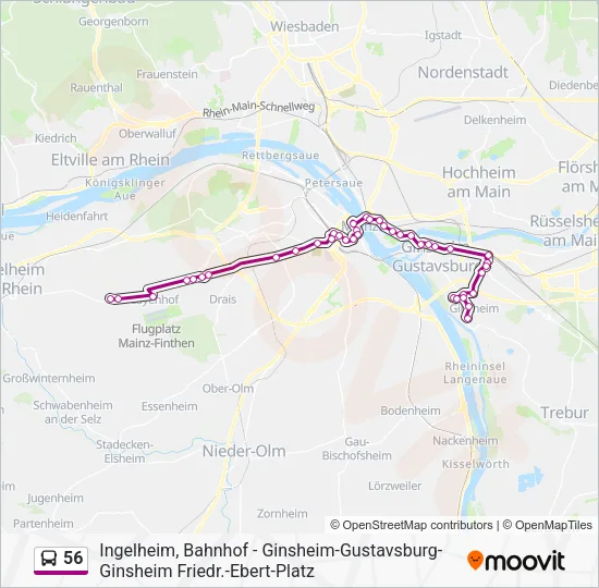 56 Bus Line Map
