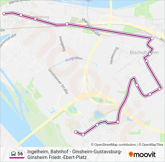 56 Bus Line Map