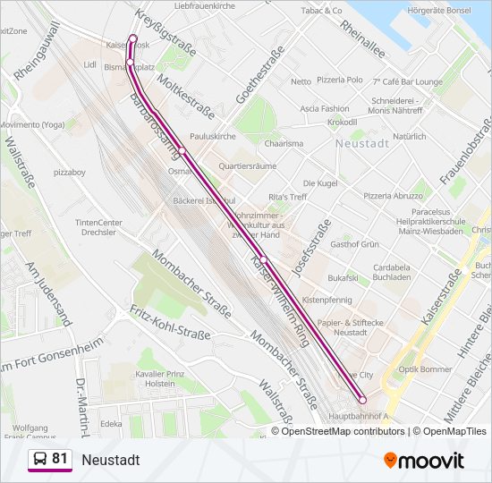 81 Bus Line Map