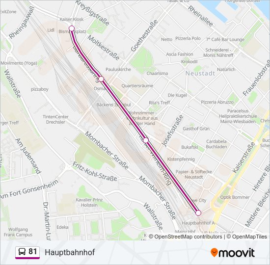 81 Bus Line Map