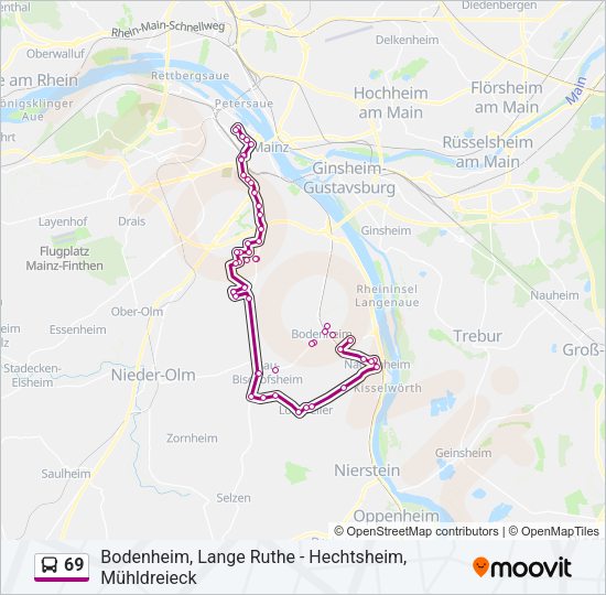 69 Bus Line Map